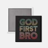 Jongensgod eerst broer grappig christelijk god bro magneet (Voorkant / Achterkant)
