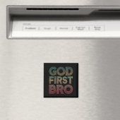 Jongensgod eerst broer grappig christelijk god bro magneet (Insitu (Vaatwasser))