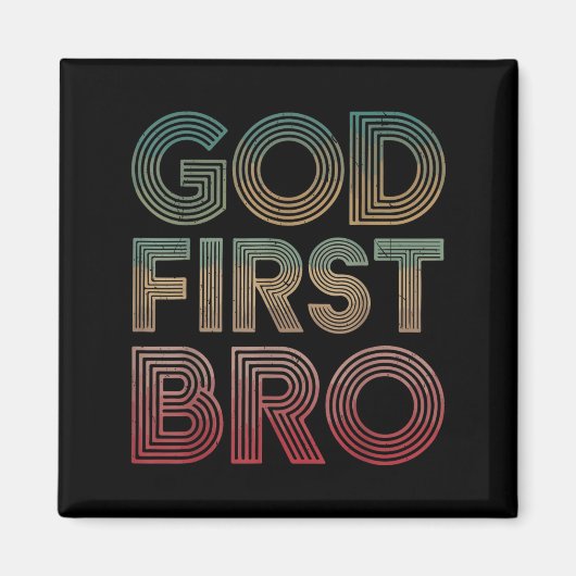 Jongensgod eerst broer grappig christelijk god bro magneet (Voorkant)