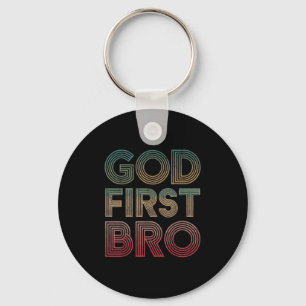 Jongensgod eerst broer grappig christelijk god bro sleutelhanger