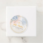 Jongensgodsdienstdoop bloemige waterverf modern bedankjes labels (In situ)