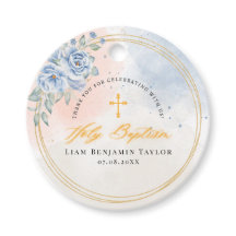 Jongensgodsdienstdoop bloemige waterverf modern