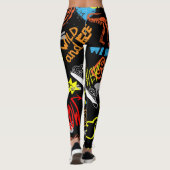 Jongensgraffiti: met de hand getekende koelte leggings (Achterkant)