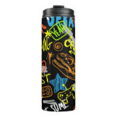 Jongensgraffiti: met de hand getekende koelte thermosbeker (Voorkant)