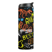 Jongensgraffiti: met de hand getekende koelte thermosbeker (Gedraaid links)