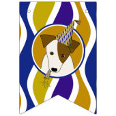 Jongenshond met verjaardagshond met party-pet vlaggetjes (Tweede vlag)