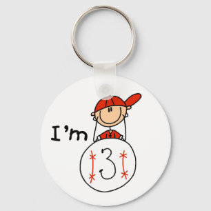 Jongenshonkbal Ik ben 3 T-shirts en cadeaus Sleutelhanger