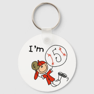 Jongenshonkbal Ik ben 5 T-shirts en cadeaus Sleutelhanger