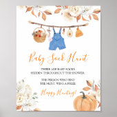 Jongenskleding Pompoen Baby shower Baby Sock Hunt Poster (Voorkant)