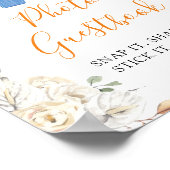 Jongenskleding Pompoen Baby shower Foto Guestbook Poster (Hoek)