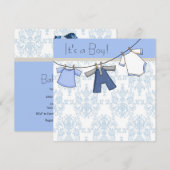 Jongensklerenlijn Baby Shower Kaart (Voorkant / Achterkant)