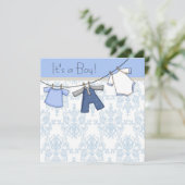 Jongensklerenlijn Baby Shower Kaart (Staand voorkant)