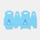 Jongensnaam Aangepaste geplakte letter A Aangepast Bedankdoosjes (Uitgevouwen)