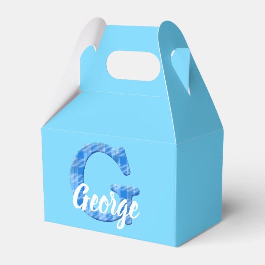 Jongensnaam Aangepaste geplakte letter G Aangepast Bedankdoosjes (Voorkant Zijde)