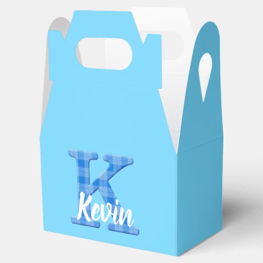Jongensnaam Aangepaste geplakte letter K Aangepast Bedankdoosjes (Geopend)