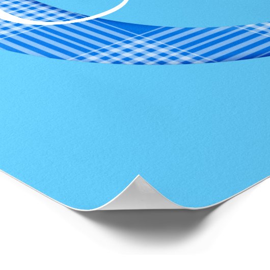 Jongensnaam Aangepaste geruite letter C Poster (Hoek)