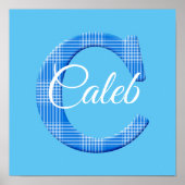 Jongensnaam Aangepaste geruite letter C Poster (Voorkant)