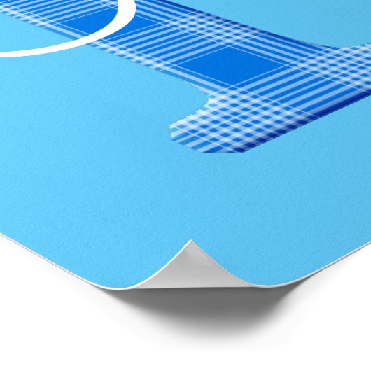 Jongensnaam Aangepaste geruite letter F Poster (Hoek)