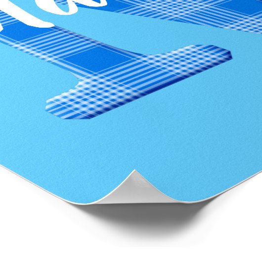 Jongensnaam Aangepaste geruite letter M Poster (Hoek)