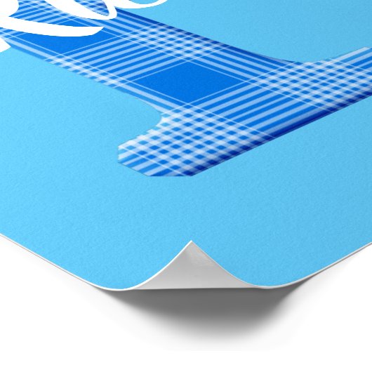 Jongensnaam aangepaste geruite letter R Poster (Hoek)