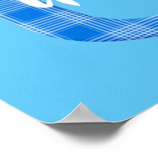 Jongensnaam Aangepaste geruite letter U Poster (Hoek)