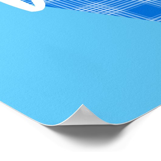 Jongensnaam Aangepaste geruite letter V Poster (Hoek)