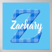 Jongensnaam aangepaste plaid letter Z Poster (Voorkant)