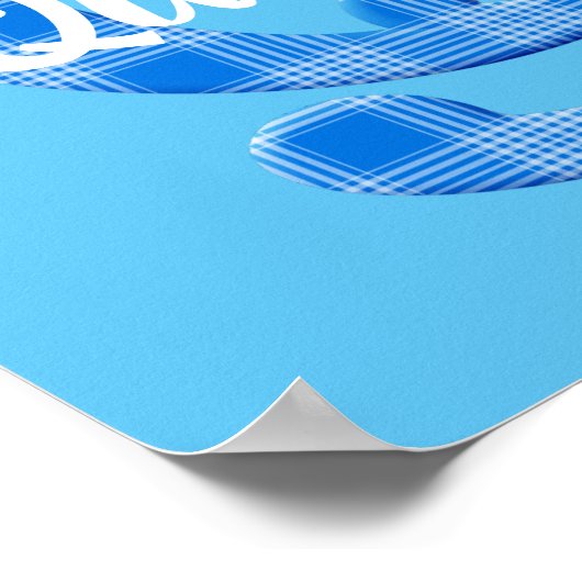 Jongensnaam Aangepaste Schotse Streep Letter Q Poster (Hoek)