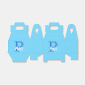 Jongensnaam Custom Plakken Letter P Custom Blue Bedankdoosjes (Uitgevouwen)