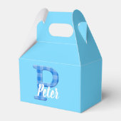 Jongensnaam Custom Plakken Letter P Custom Blue Bedankdoosjes (Voorkant Zijde)