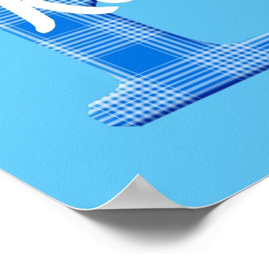 Jongensnaam op maat geruite letter K Poster (Hoek)