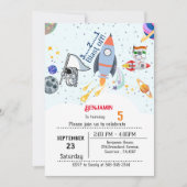 Jongensschip Outer Space verjaardag Kaart (Voorkant)