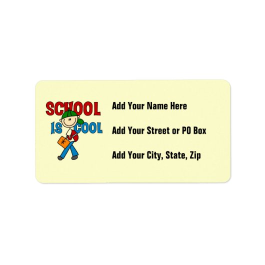 Jongensschool is cool etiket (Voorkant)