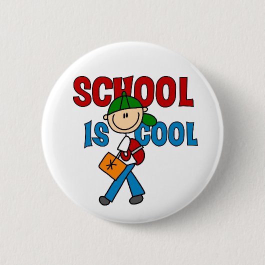 Jongensschool is cool ronde button 5,7 cm (Voorkant)