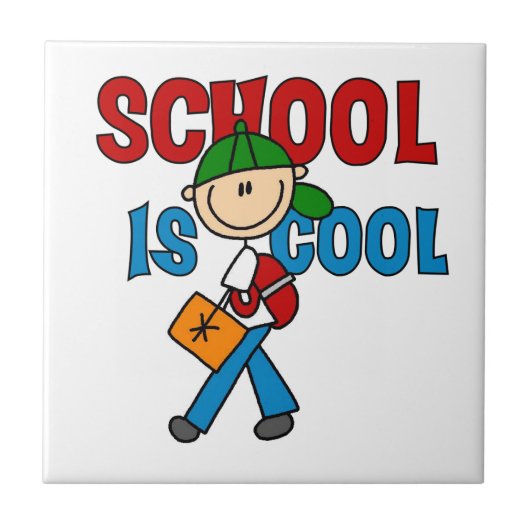 Jongensschool is cool tegeltje (Voorkant)