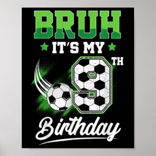 Jongenssportfan 9 jaar oud het is mijn 9e verjaard poster