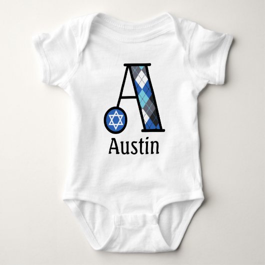 Jongensster van David Chanoeka Bodysuit monogram A (Voorkant)
