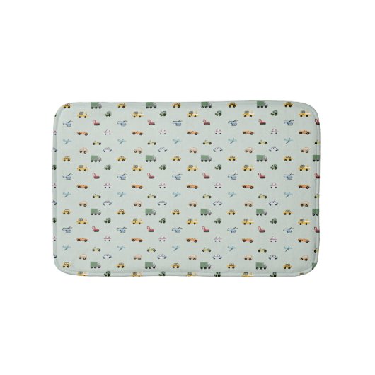 Jongenswagen, voertuigpatroon badmat (Voorkant)
