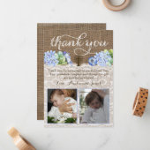 jongentweeling baptisme bedankt voor je notitie me notitiekaartje (Voorkant / Achterkant in situ)