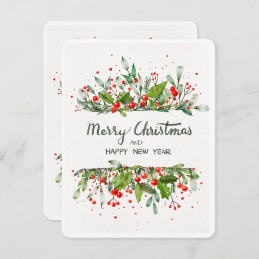 JONGER EN GOEDE JAAR FEESTDAGENKAART (Voorkant / Achterkant)