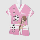 Jonger ⚽ Soccer Cute Girl | Roze Ornament (voorkant)