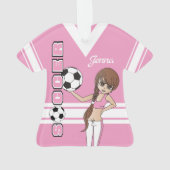 Jonger ⚽ Soccer Cute Girl | Roze Ornament (achterkant)