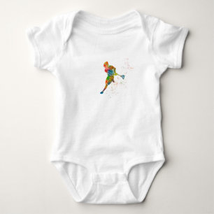 Jongere die lacrosse beoefent in aquarel romper