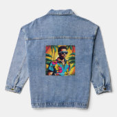 Jongere Hawaïaanse mannen Denim Jacket (Achterkant)