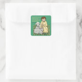 Jongere Jezus Goede Herder Vierkante Sticker (Tas)