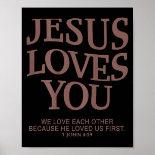 Jongere Jezus Houdt Van Jou Christelijke God Goede Poster