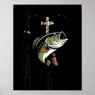 Jongeren christelijke vissen camouflage geloof pas poster