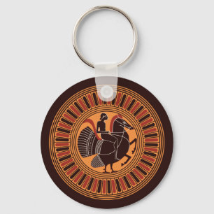 Jongeren die een mythische hippalektryon leiden sleutelhanger