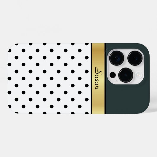 Jongeren groene witte en zwarte pooldots Case-Mate iPhone case (Achterkant (horizontaal))
