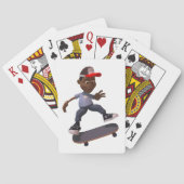 Jongeren rijden op een skateboard speelkaarten (Achterkant)